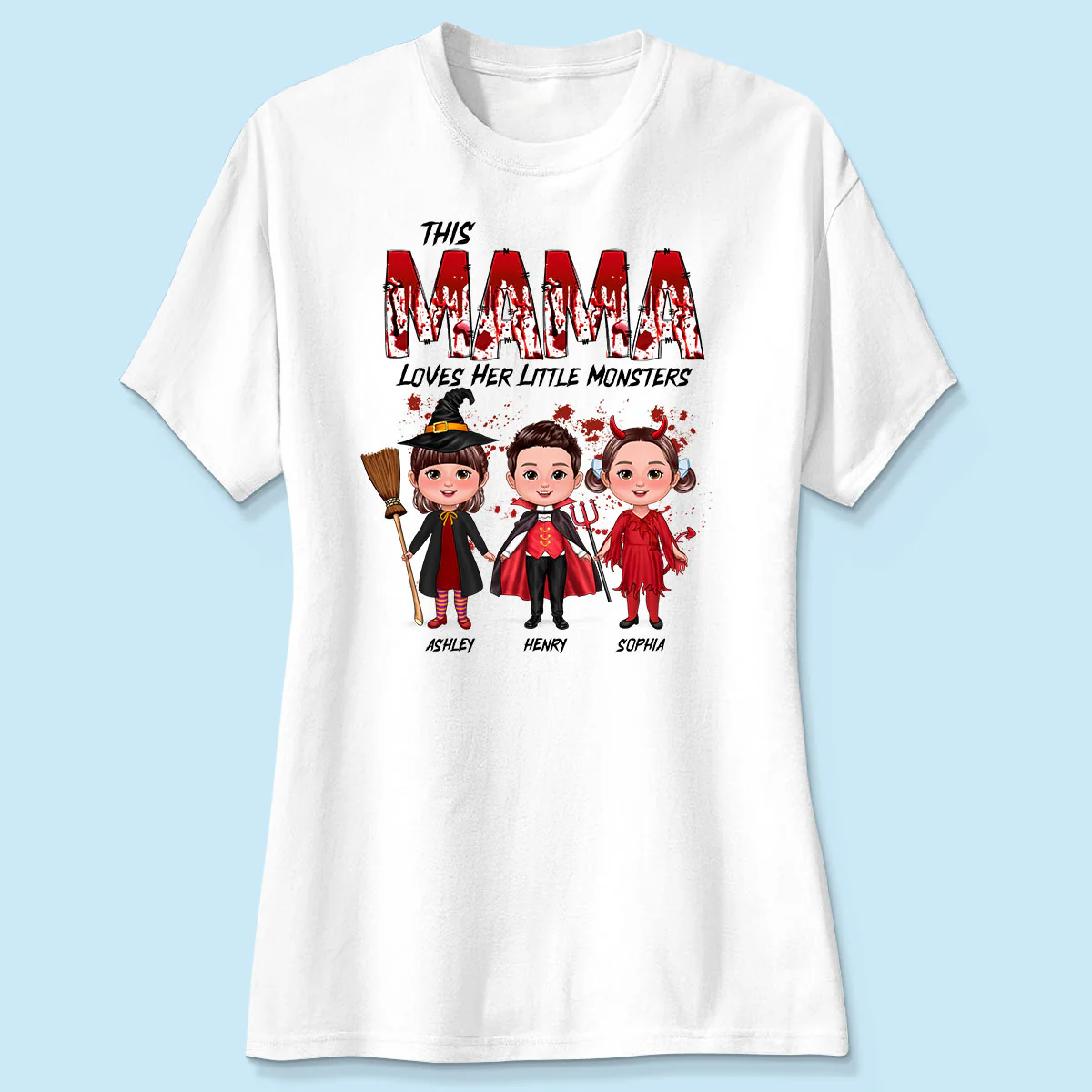 Grandma Mom Loves Her Monsters Spooky Halloween Personalized Shirt - Image 4