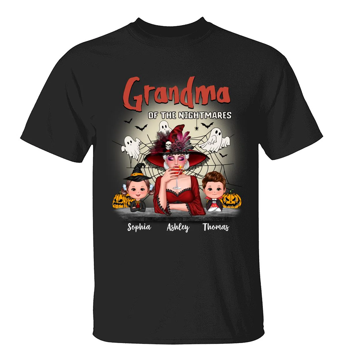 Grandma Mom Of Nightmare Woman And Kids Personalized Halloween Shirt