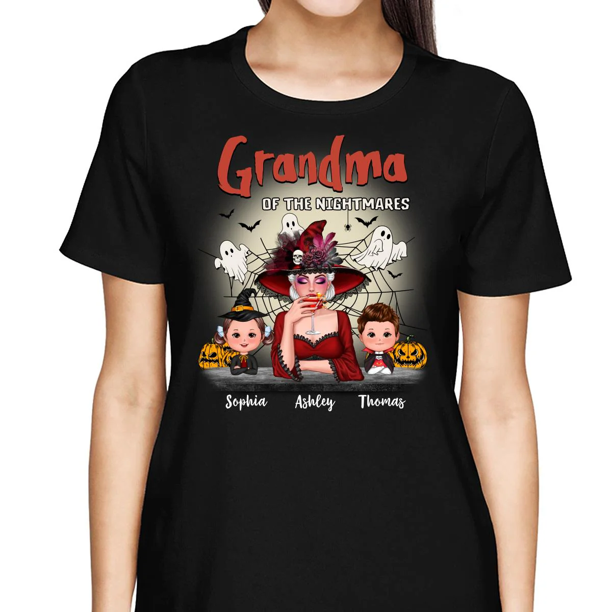 Grandma Mom Of Nightmare Woman And Kids Personalized Halloween Shirt - Image 2