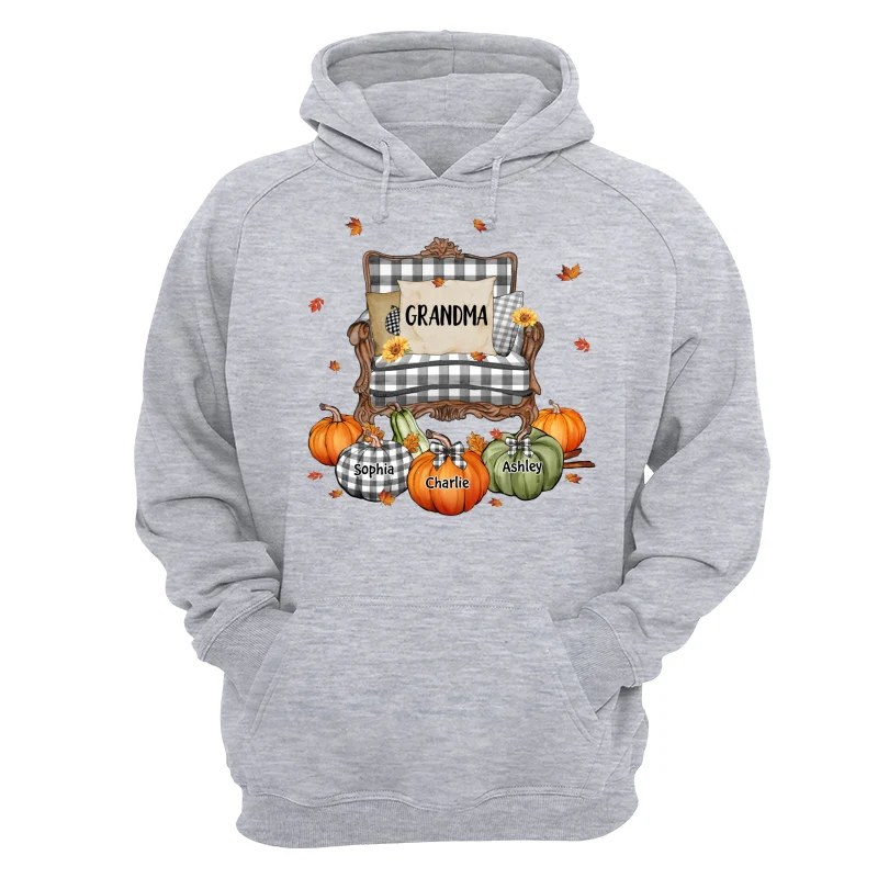 Grandma Mom Pattern Chair And Pumpkins Personalized Shirt - Image 14
