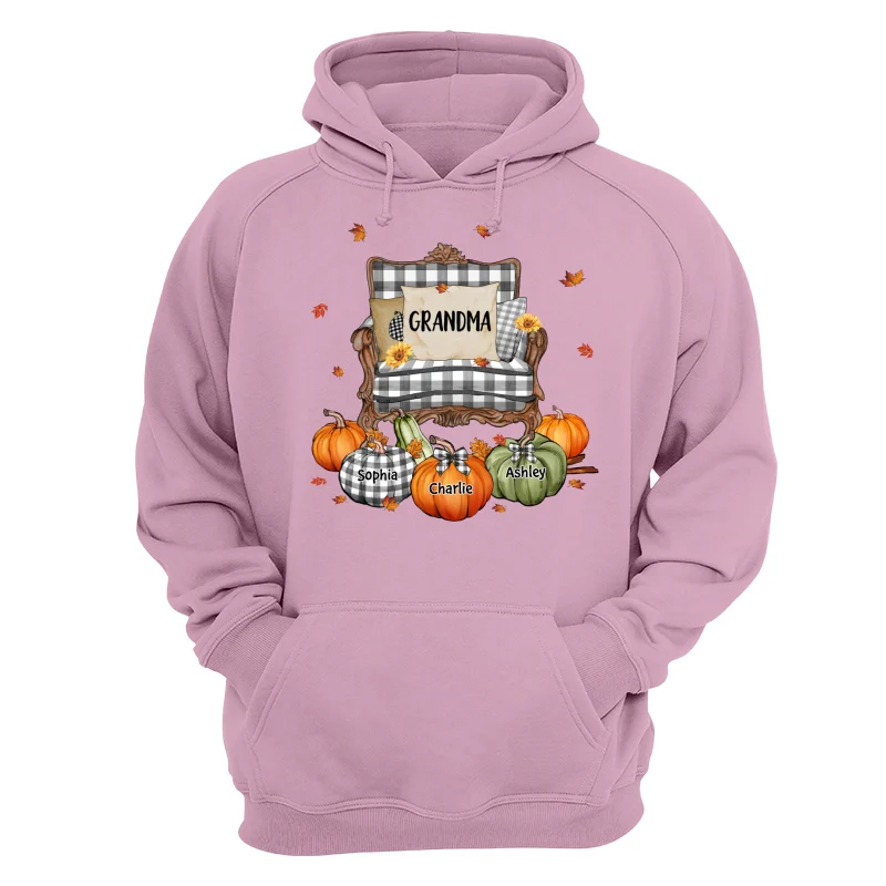 Grandma Mom Pattern Chair And Pumpkins Personalized Shirt - Image 15