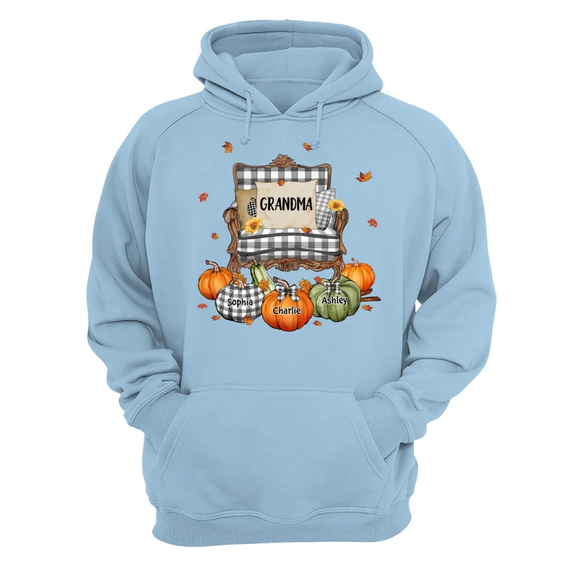 Grandma Mom Pattern Chair And Pumpkins Personalized Shirt - Image 16