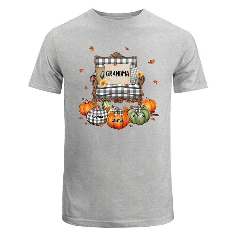 Grandma Mom Pattern Chair And Pumpkins Personalized Shirt - Image 6