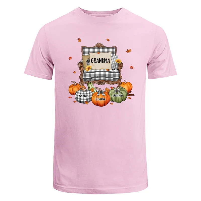 Grandma Mom Pattern Chair And Pumpkins Personalized Shirt - Image 7