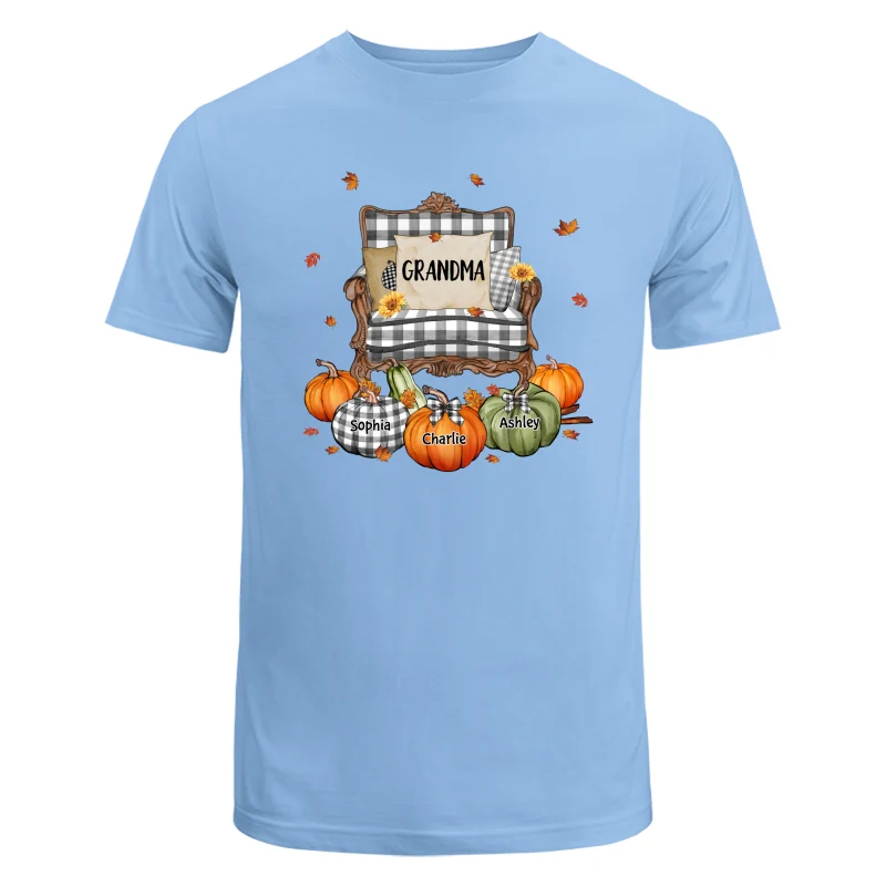 Grandma Mom Pattern Chair And Pumpkins Personalized Shirt - Image 8