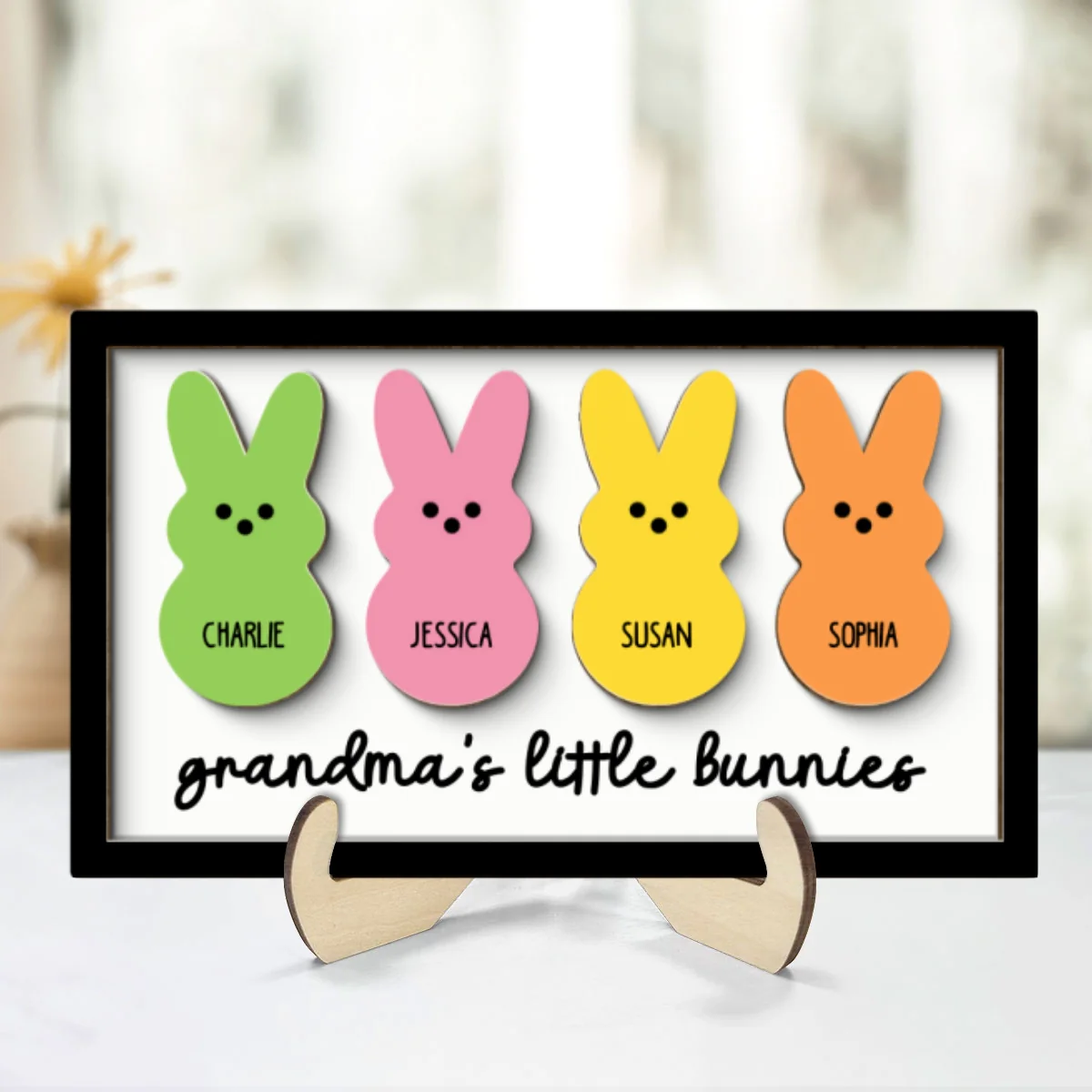 Grandma Mom Peeps Easter Gift Personalized 2-layer Wooden Plaque - Image 8