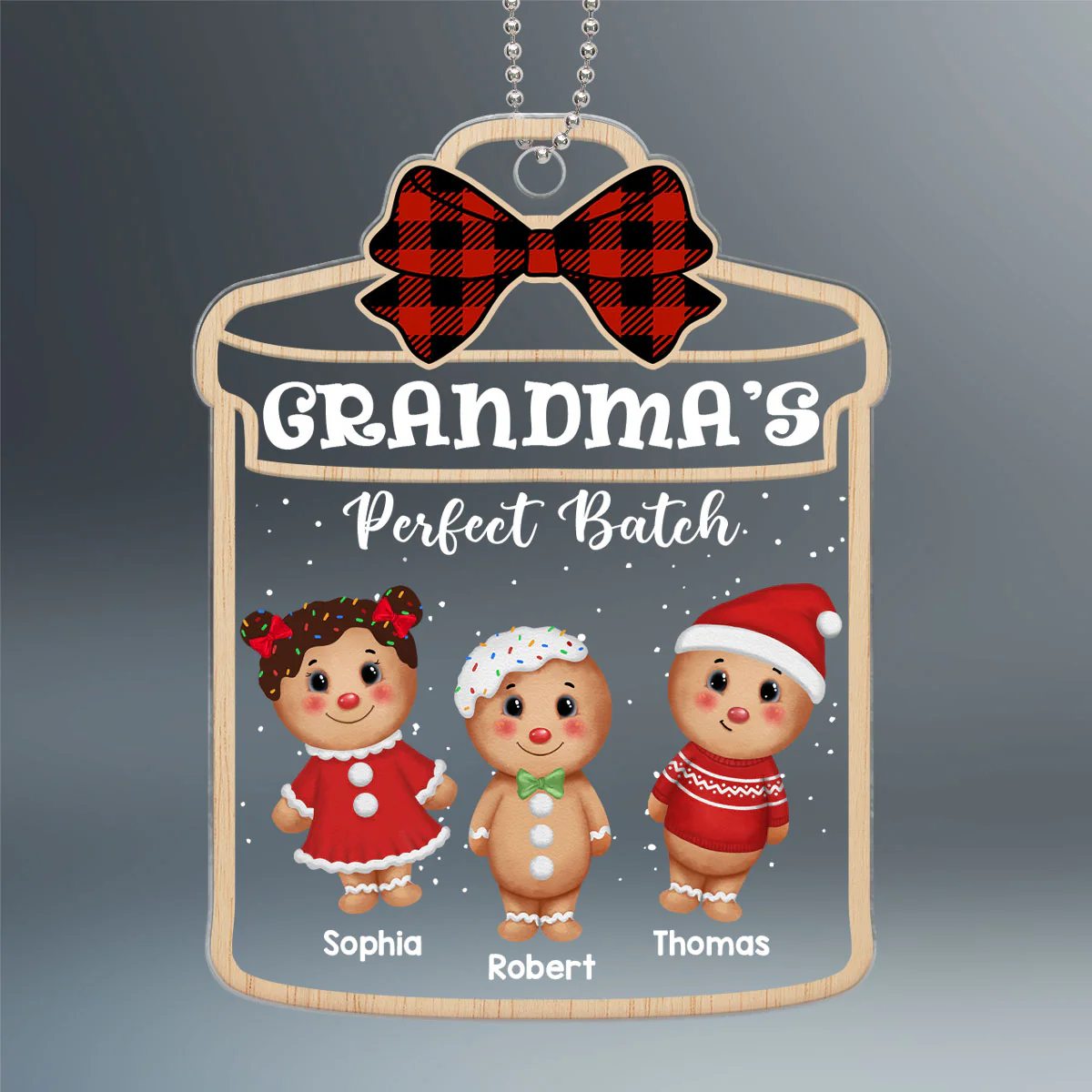 Grandma Mom Perfect Batch Gingerbread Christmas Gift Personalized Acrylic Ornament - Image 2
