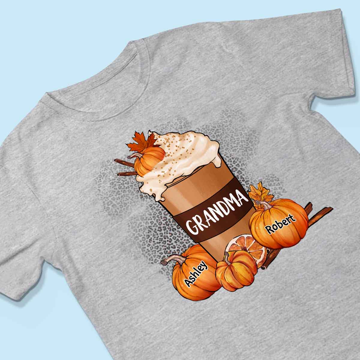 Grandma Pumpkin Spice Latte Personalized Shirt - Image 3