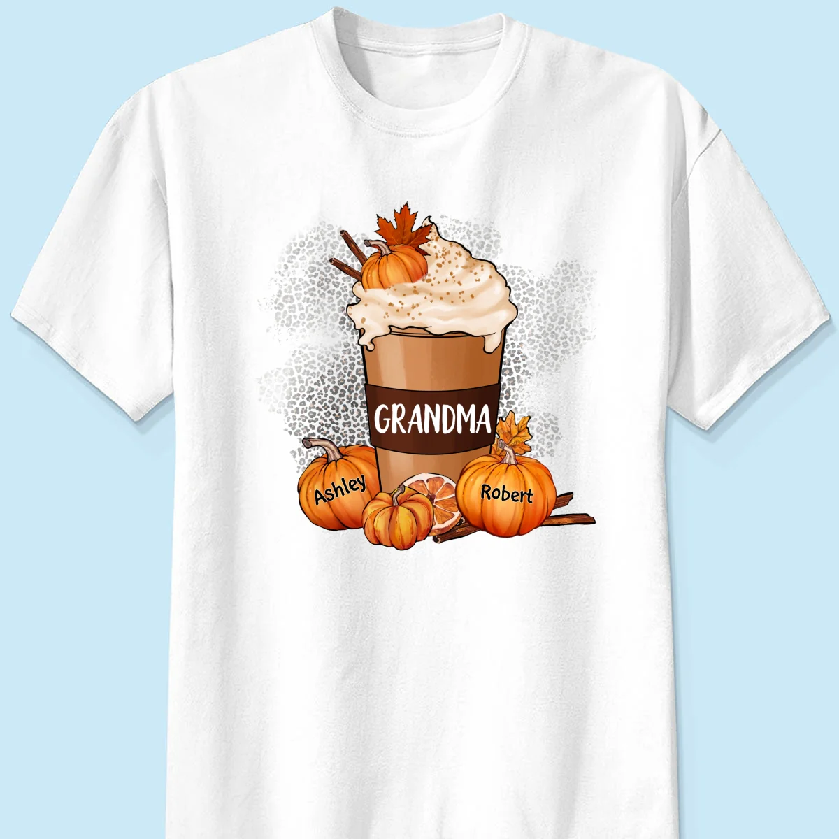 Grandma Pumpkin Spice Latte Personalized Shirt - Image 8