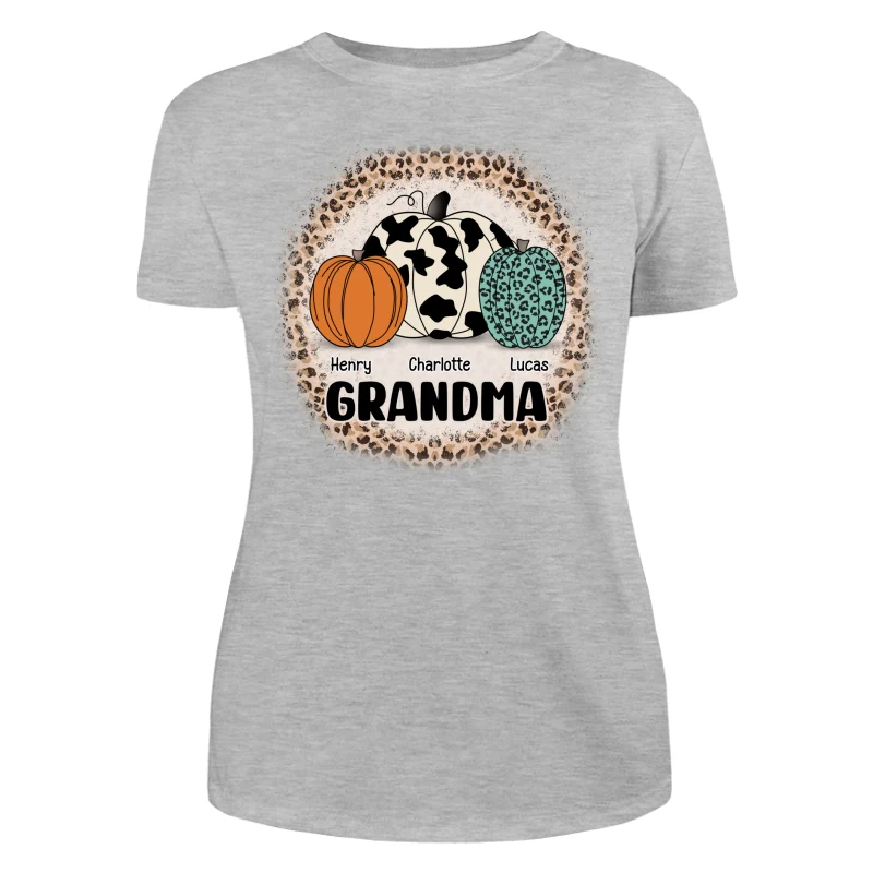 Grandma Mom Pumpkins Leopard Pattern Personalized Shirt - Image 12