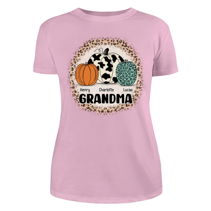 Grandma Mom Pumpkins Leopard Pattern Personalized Shirt - Image 13