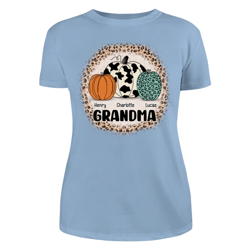 Grandma Mom Pumpkins Leopard Pattern Personalized Shirt - Image 14
