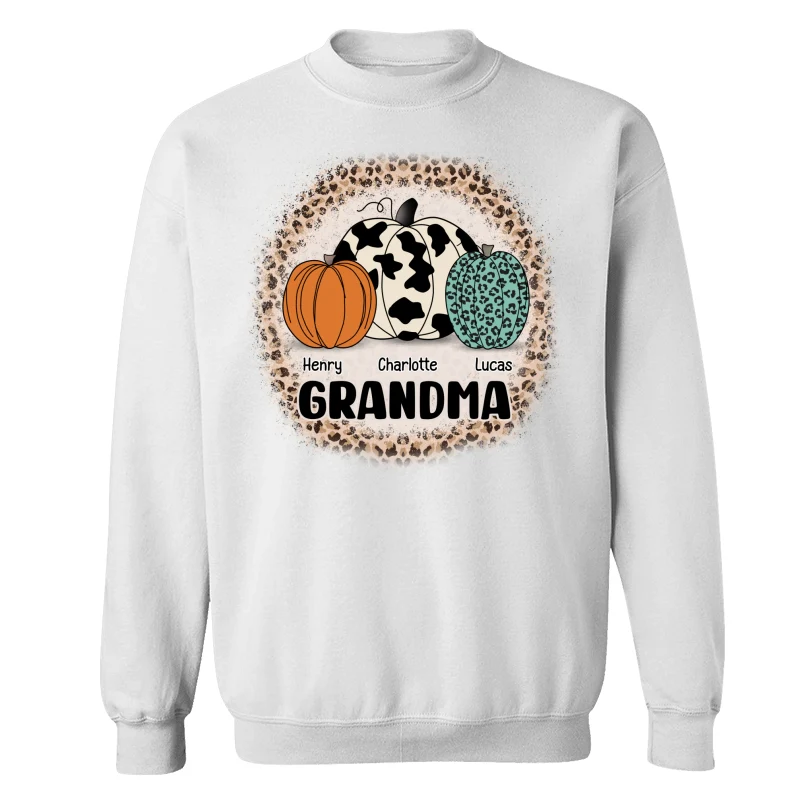 Grandma Mom Pumpkins Leopard Pattern Personalized Shirt - Image 19