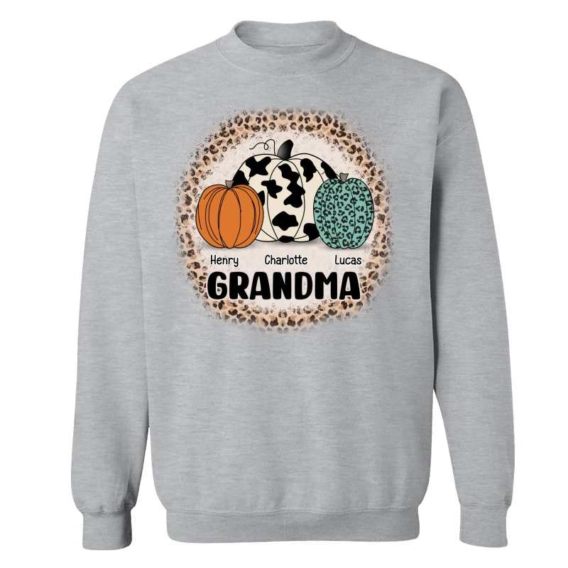 Grandma Mom Pumpkins Leopard Pattern Personalized Shirt - Image 20