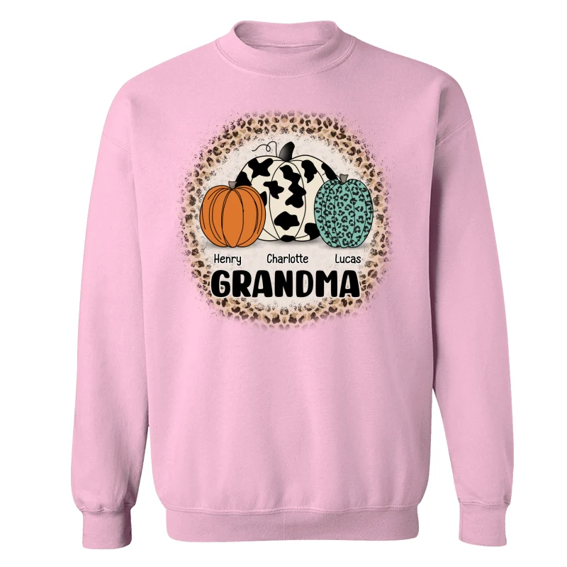 Grandma Mom Pumpkins Leopard Pattern Personalized Shirt - Image 21