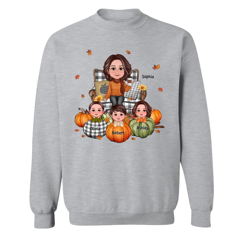 Fall Season Grandma And Kids Pumpkins Personalized Shirt - Image 19