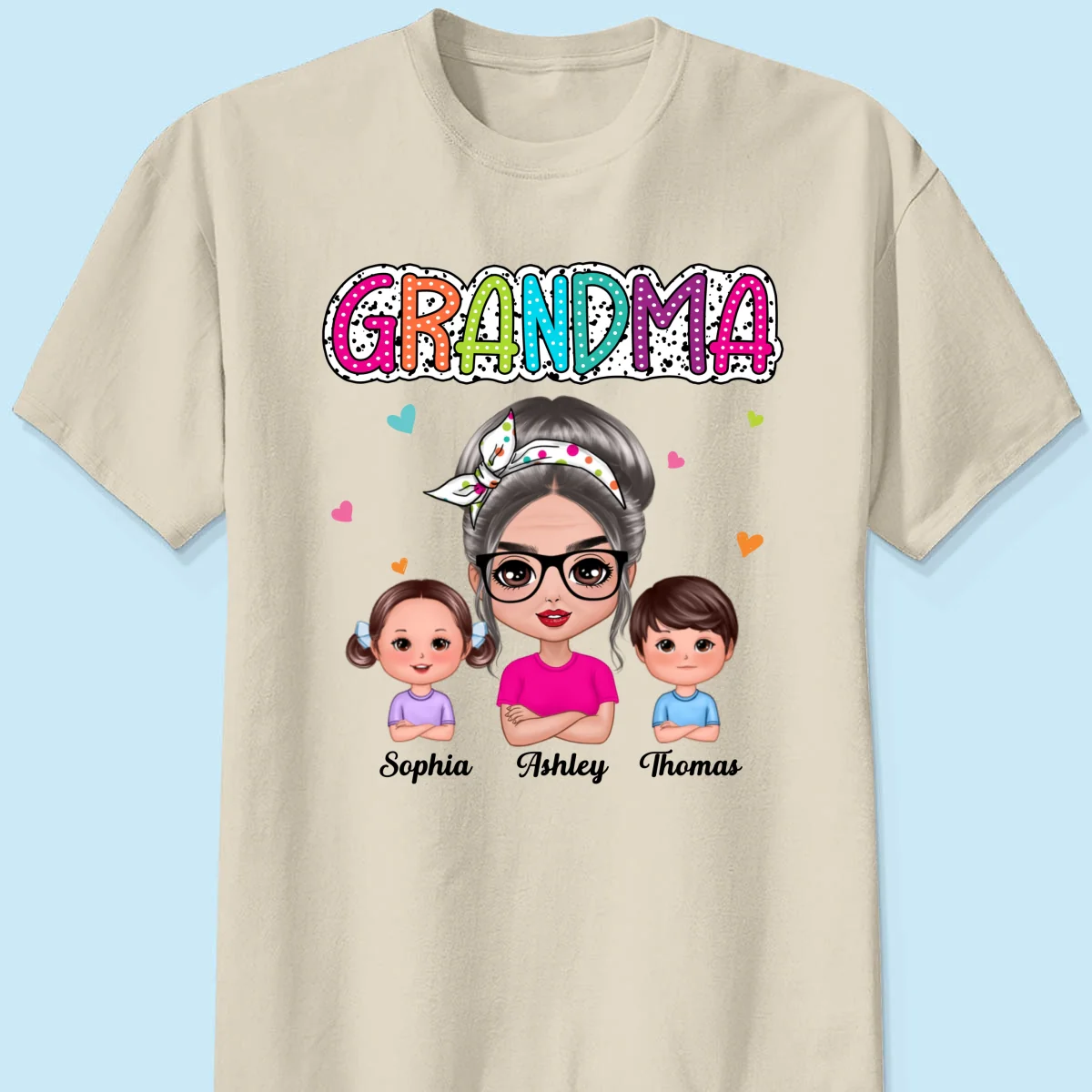 Grandma Mom Summer Vibe Doll Woman & Kids Personalized Shirt - Image 10