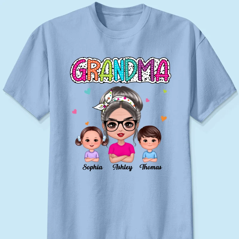 Grandma Mom Summer Vibe Doll Woman & Kids Personalized Shirt - Image 11