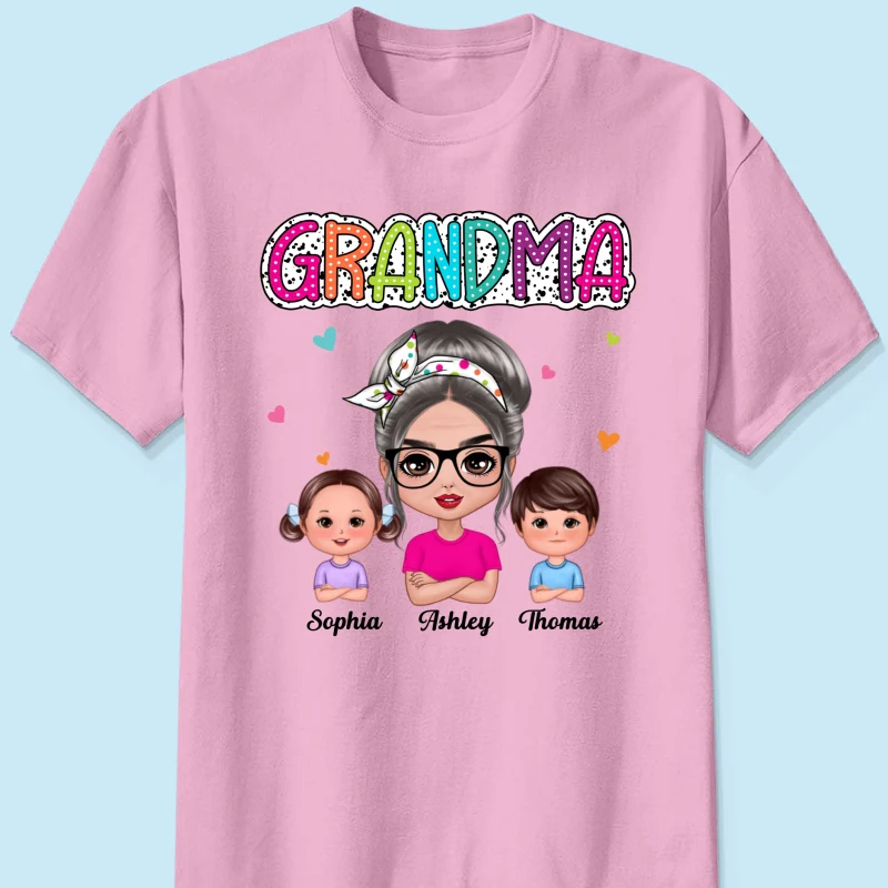 Grandma Mom Summer Vibe Doll Woman & Kids Personalized Shirt - Image 12
