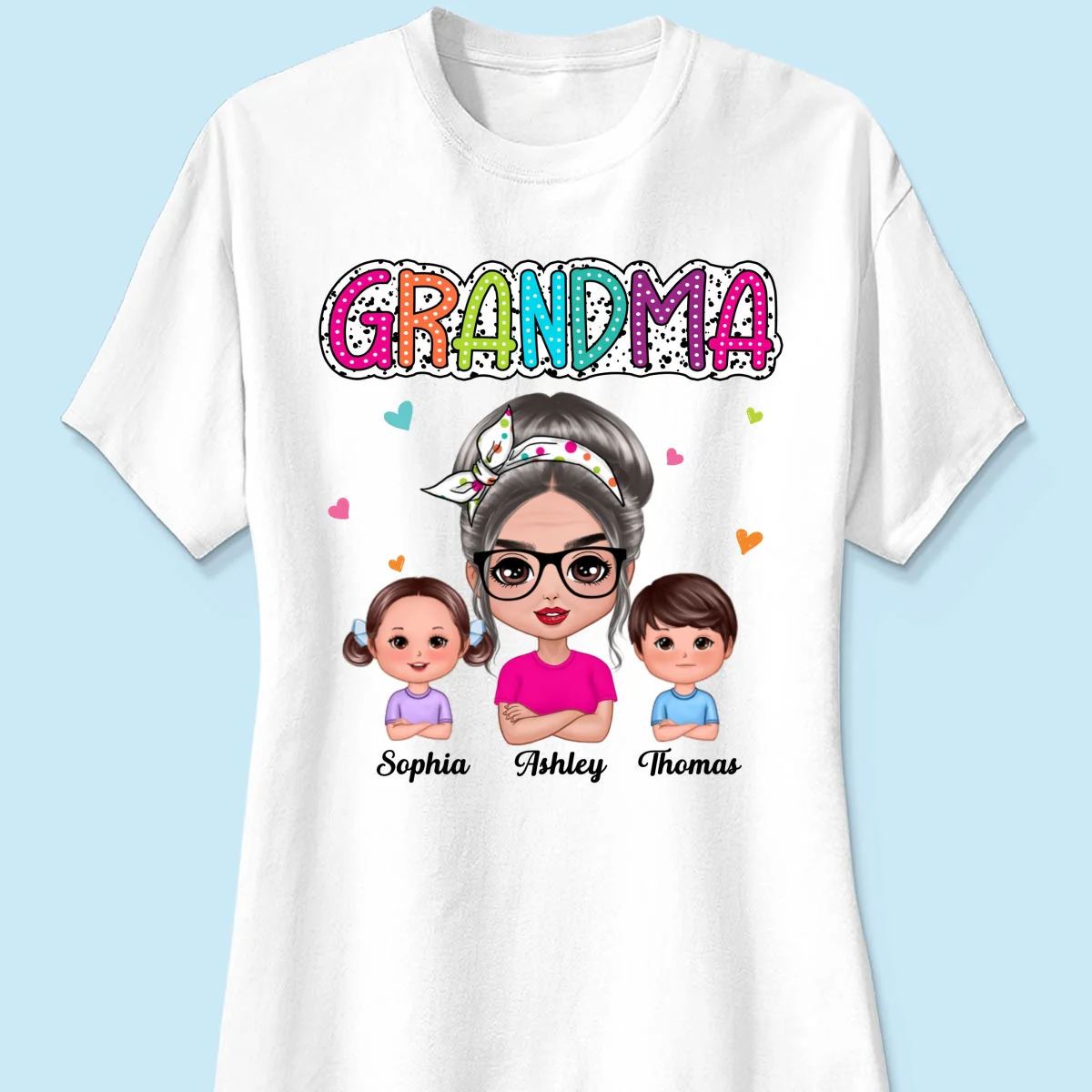 Grandma Mom Summer Vibe Doll Woman & Kids Personalized Shirt - Image 13