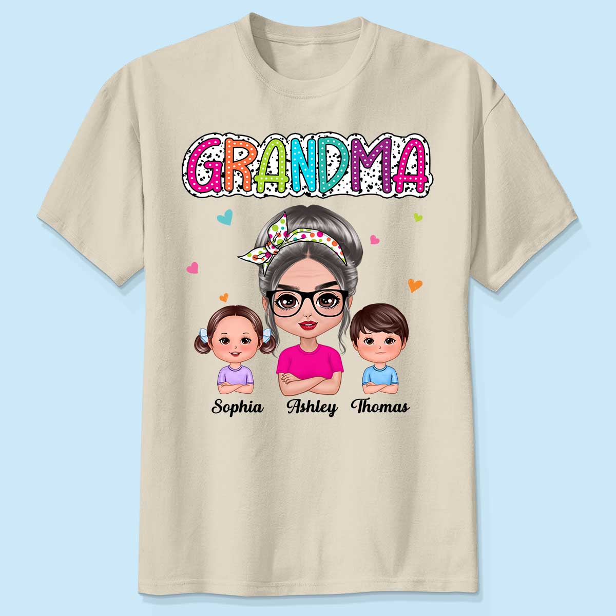 Grandma Mom Summer Vibe Doll Woman & Kids Personalized Shirt - Image 2
