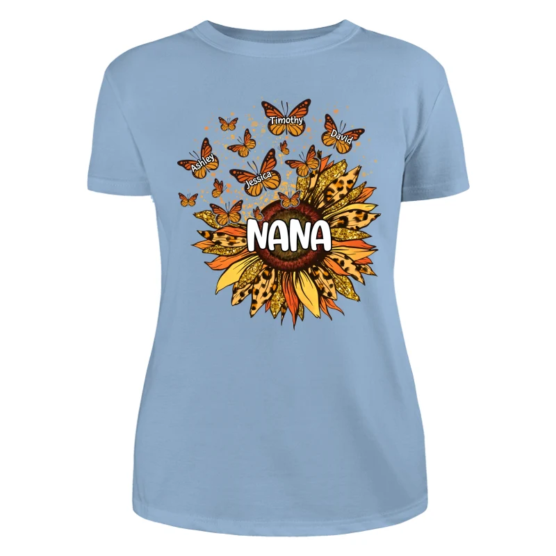 Grandma Mom Sunflower Butterflies Fall Season Personalized Shirt - Image 12