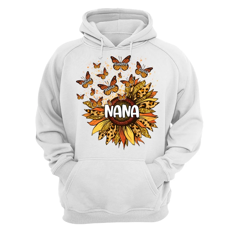 Grandma Mom Sunflower Butterflies Fall Season Personalized Shirt - Image 13