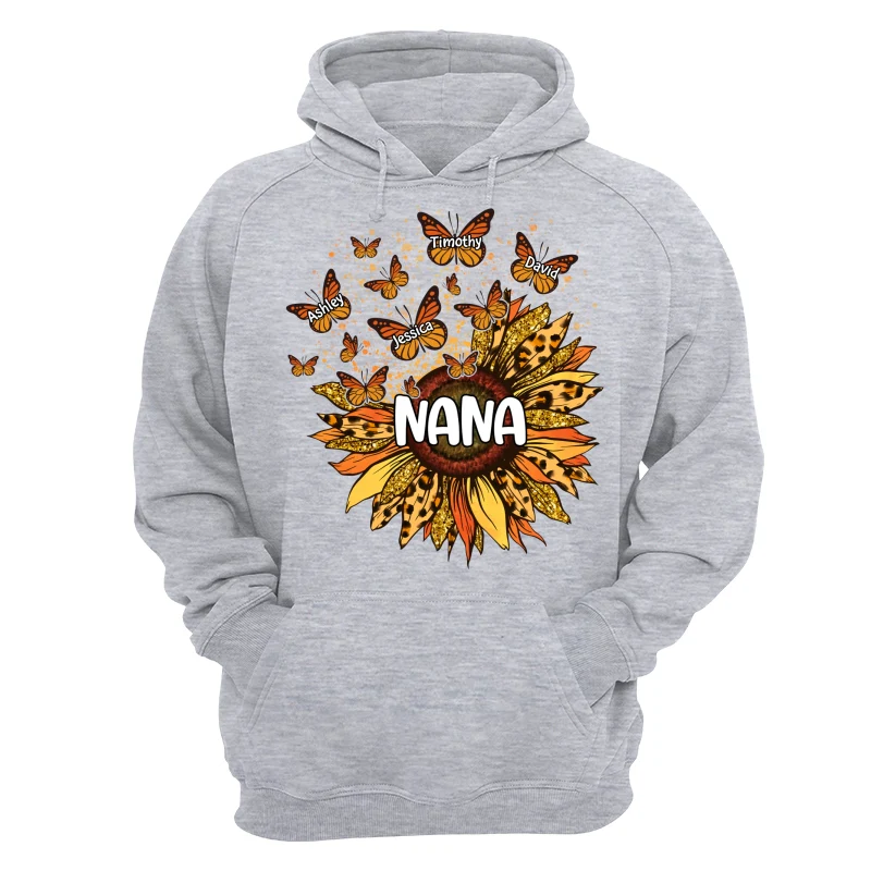 Grandma Mom Sunflower Butterflies Fall Season Personalized Shirt - Image 14
