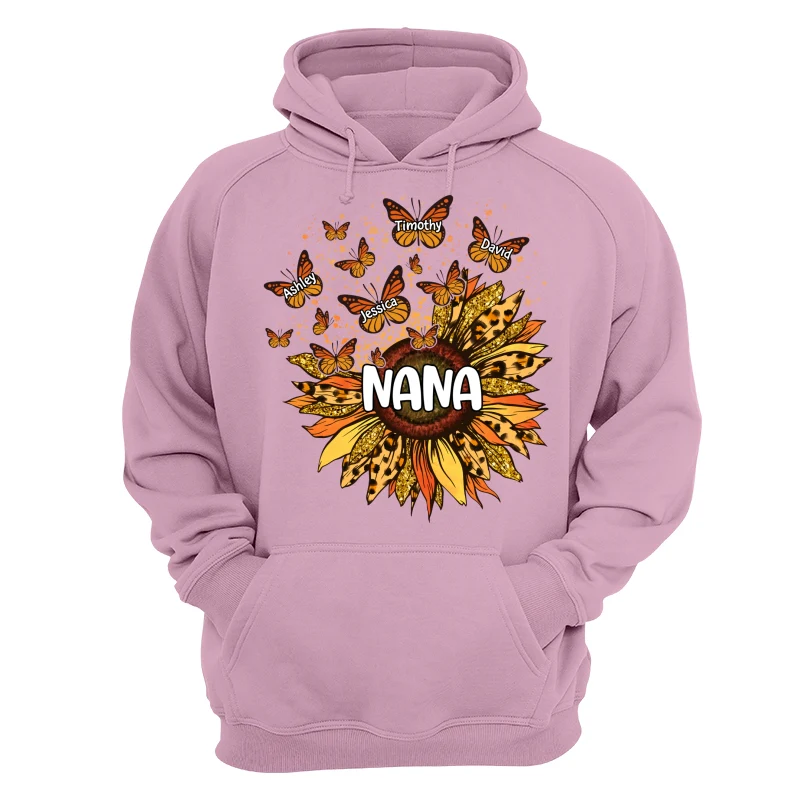 Grandma Mom Sunflower Butterflies Fall Season Personalized Shirt - Image 15