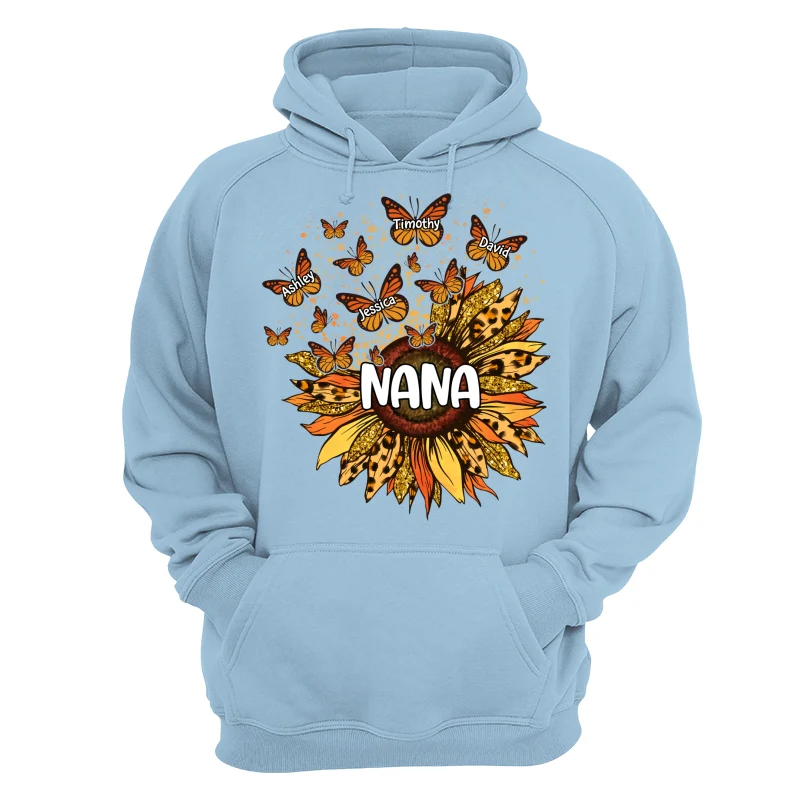 Grandma Mom Sunflower Butterflies Fall Season Personalized Shirt - Image 16