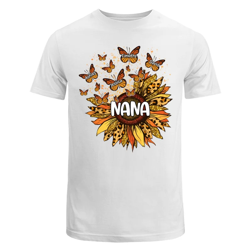 Grandma Mom Sunflower Butterflies Fall Season Personalized Shirt - Image 5