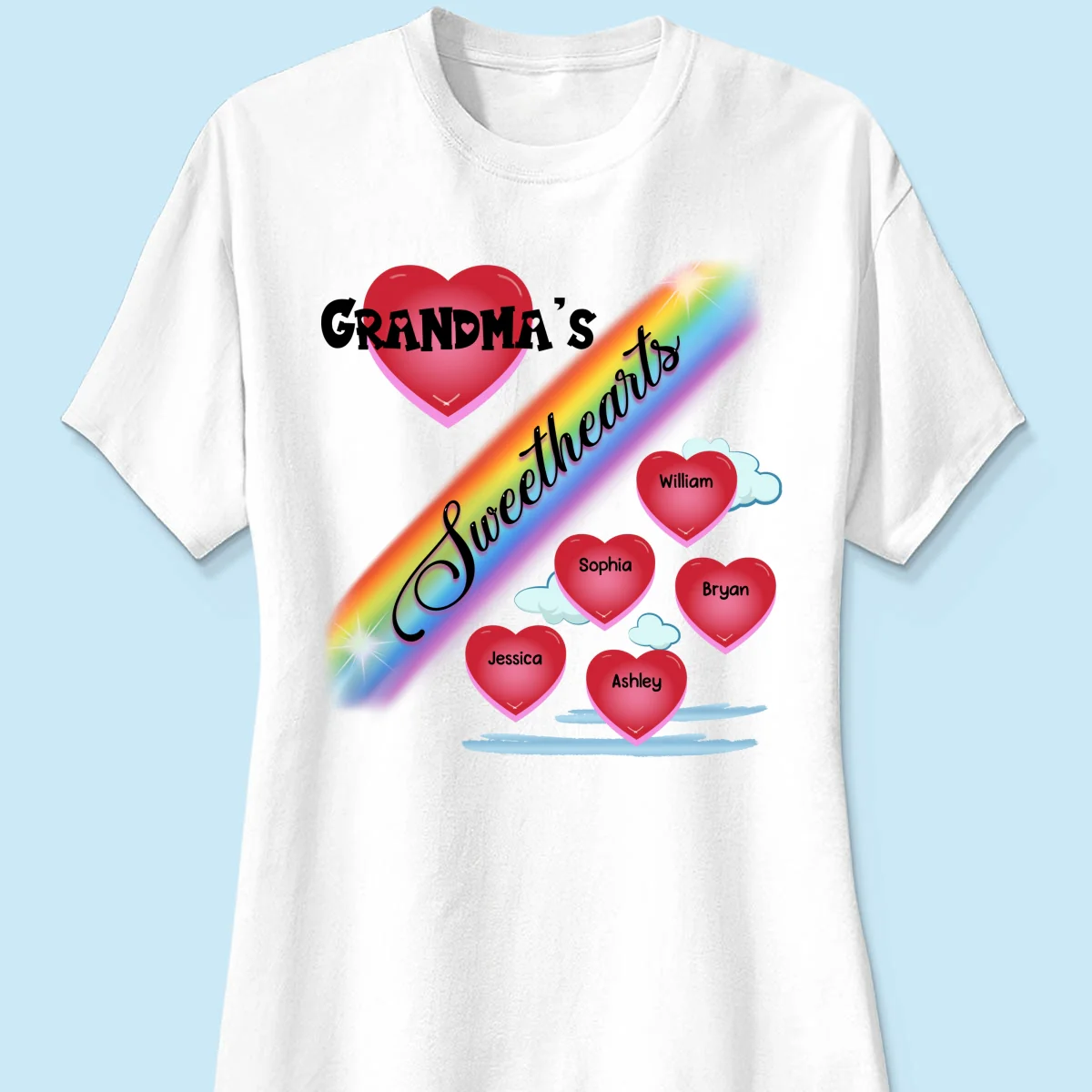 Grandma Mom Sweetheart Rainbow Personalized Shirt - Image 11