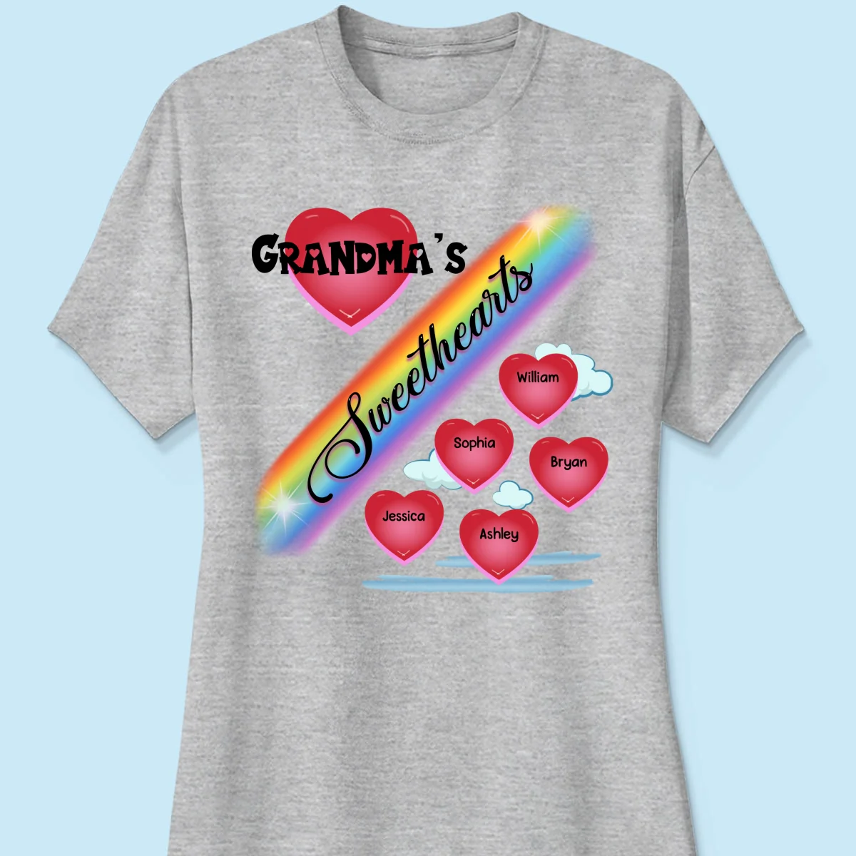Grandma Mom Sweetheart Rainbow Personalized Shirt - Image 12