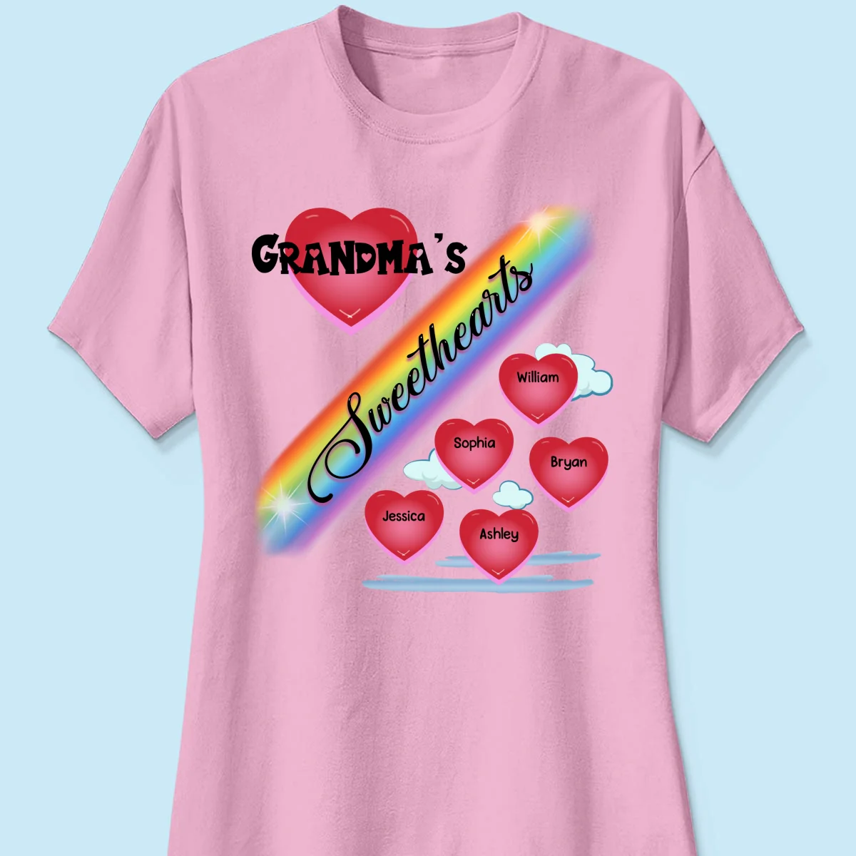 Grandma Mom Sweetheart Rainbow Personalized Shirt - Image 13