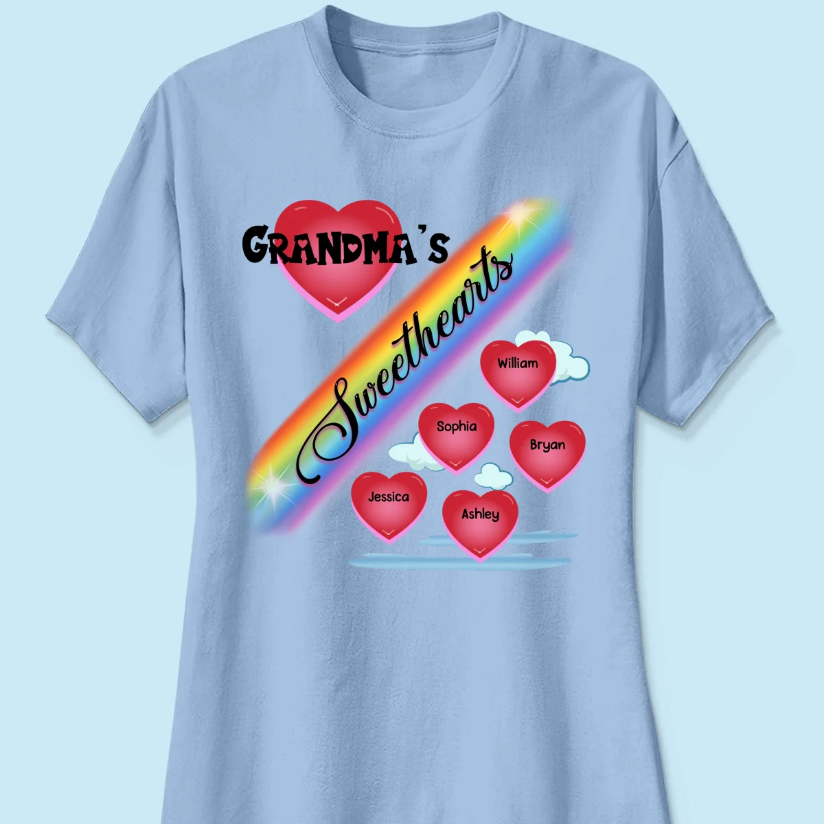 Grandma Mom Sweetheart Rainbow Personalized Shirt - Image 14