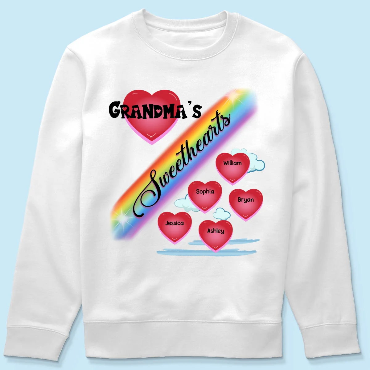 Grandma Mom Sweetheart Rainbow Personalized Shirt - Image 19