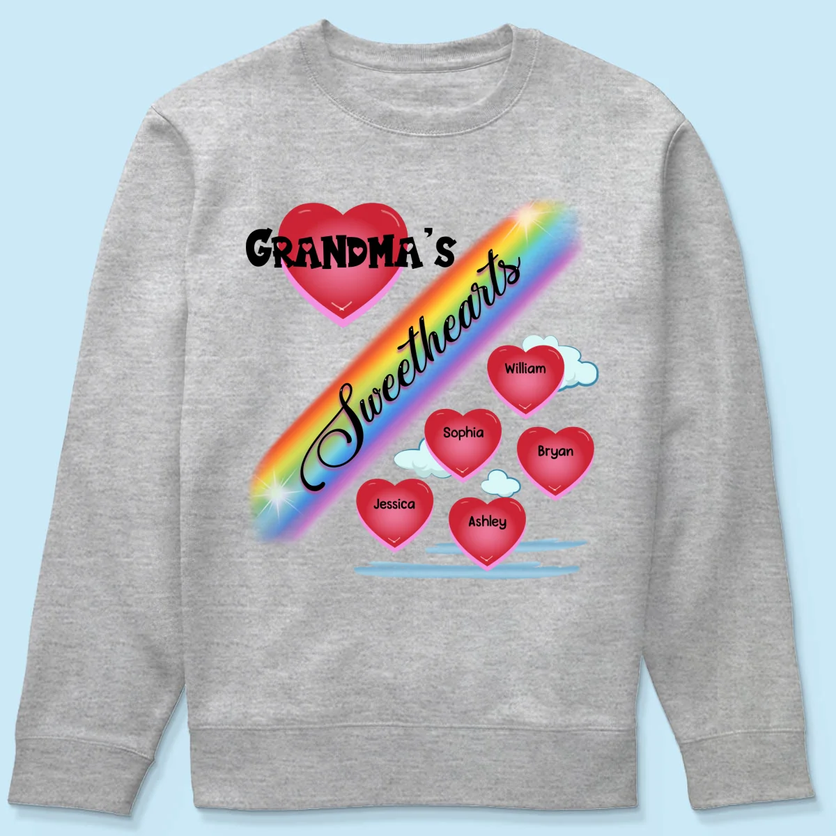 Grandma Mom Sweetheart Rainbow Personalized Shirt - Image 20