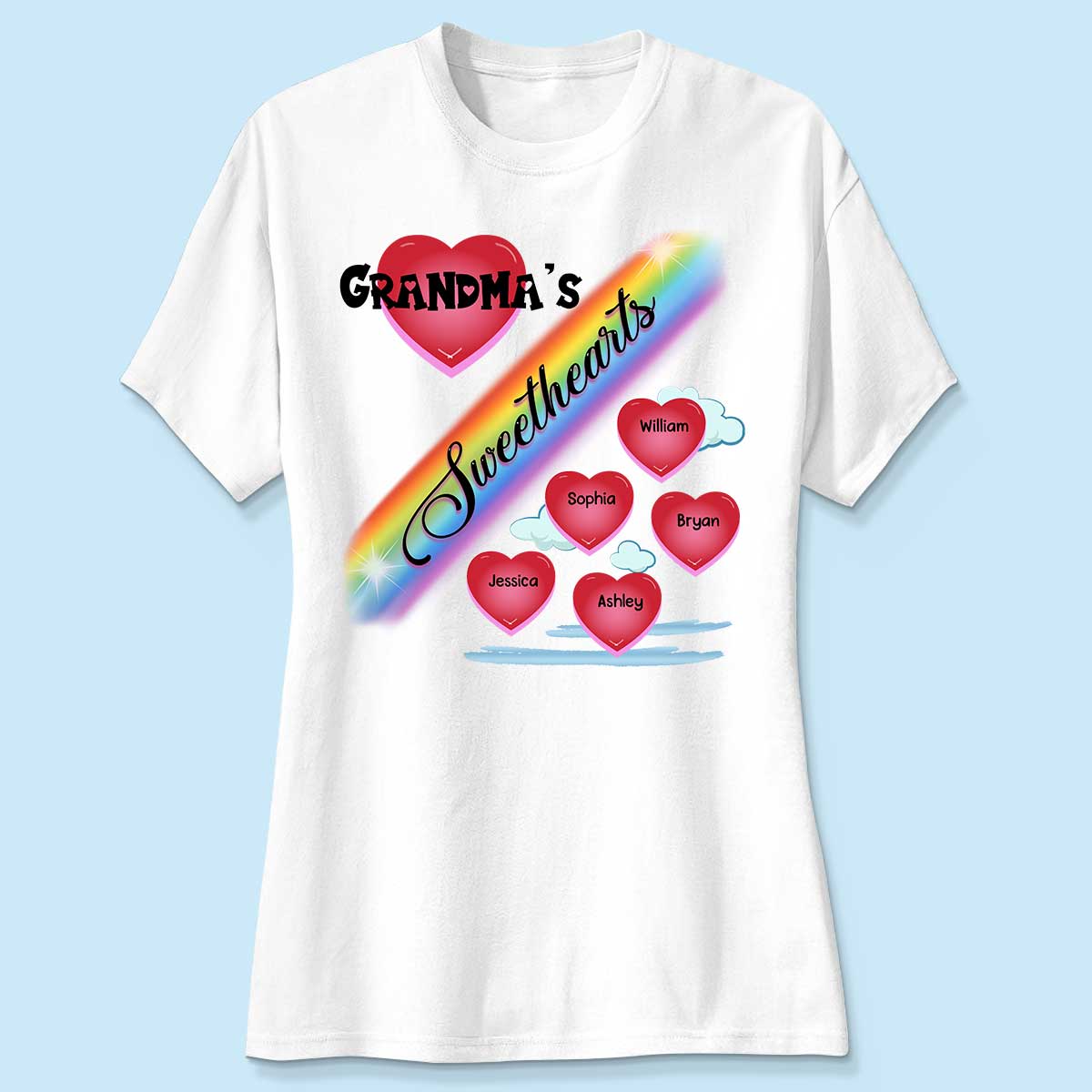 Grandma Mom Sweetheart Rainbow Personalized Shirt - Image 4