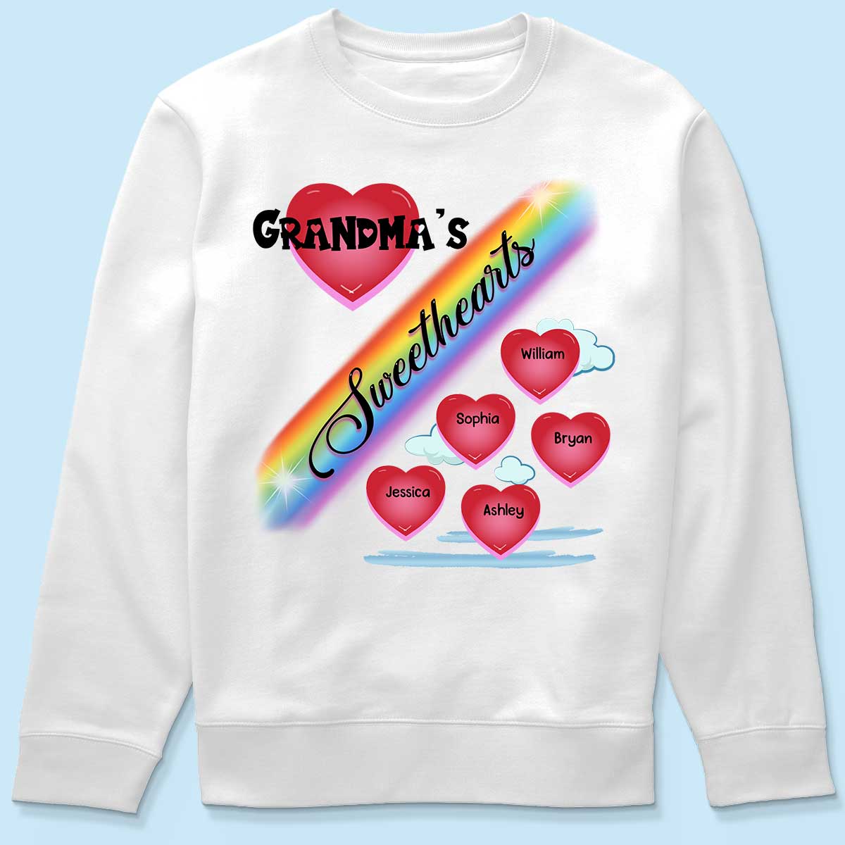 Grandma Mom Sweetheart Rainbow Personalized Shirt - Image 6