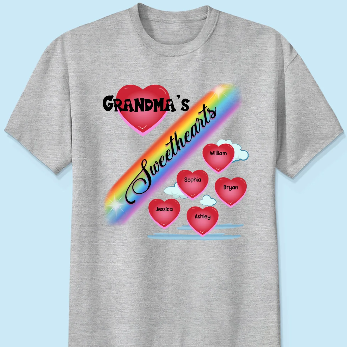 Grandma Mom Sweetheart Rainbow Personalized Shirt - Image 8
