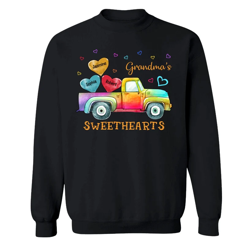 Grandma Mom Sweethearts Colorful Truck Personalized Shirt - Image 14