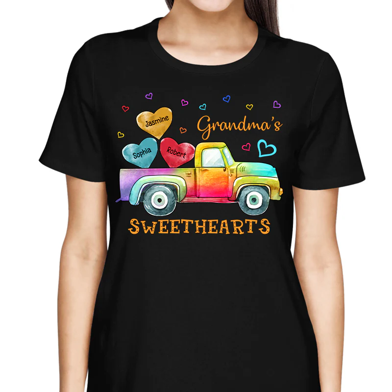 Grandma Mom Sweethearts Colorful Truck Personalized Shirt - Image 2
