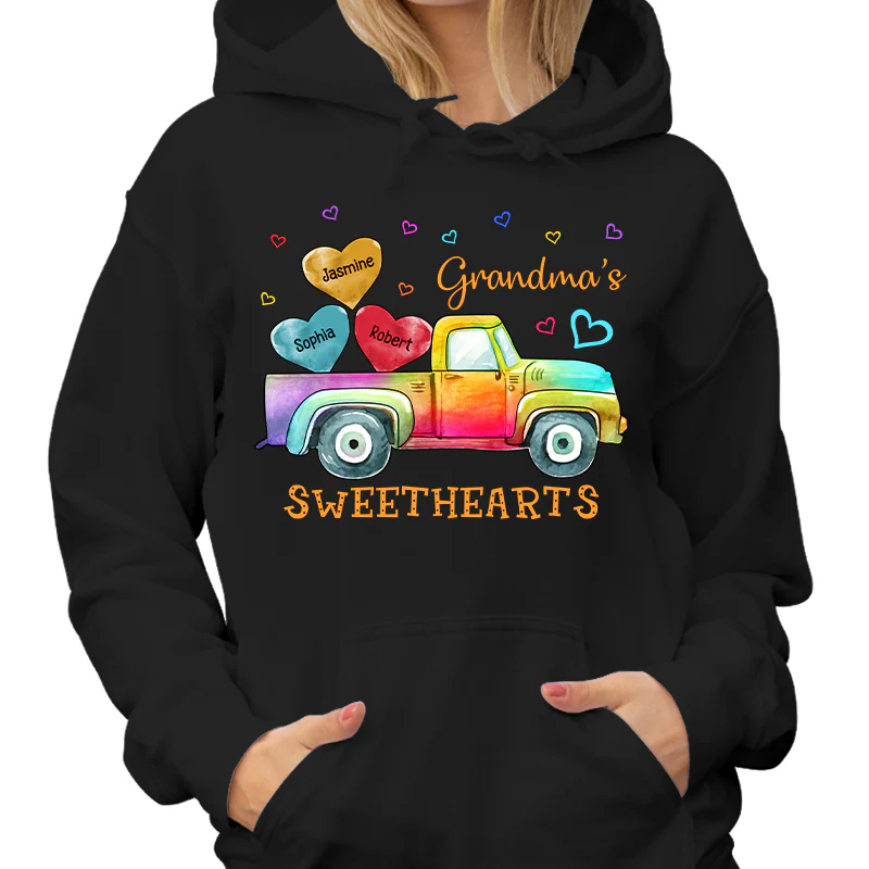 Grandma Mom Sweethearts Colorful Truck Personalized Shirt - Image 4