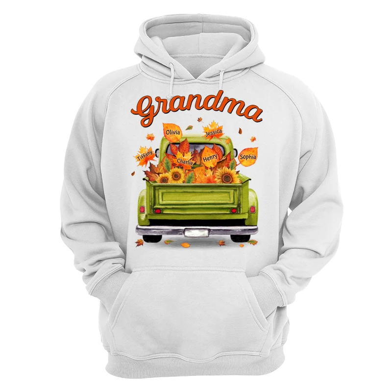 Grandma Mom Truck Leaves Fall Season Personalized Shirt - Image 13