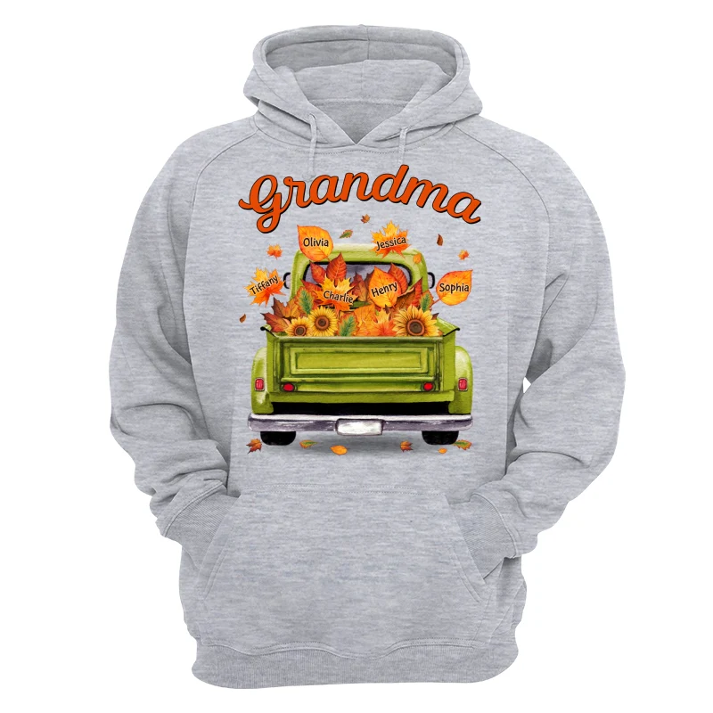 Grandma Mom Truck Leaves Fall Season Personalized Shirt - Image 14