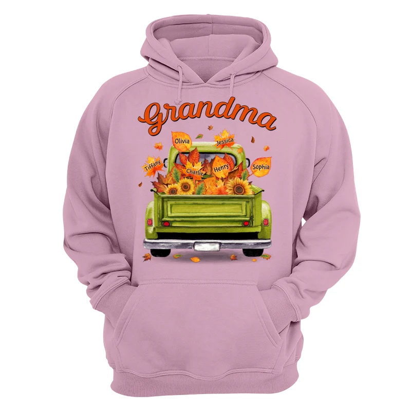 Grandma Mom Truck Leaves Fall Season Personalized Shirt - Image 15