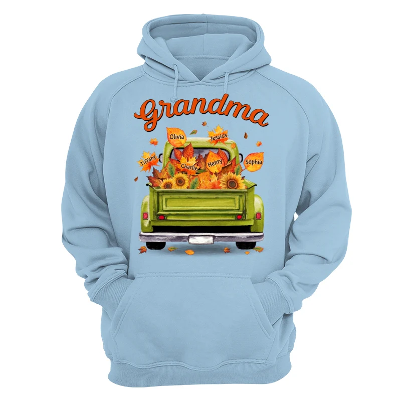 Grandma Mom Truck Leaves Fall Season Personalized Shirt - Image 16