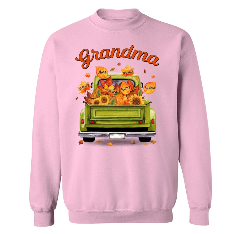 Grandma Mom Truck Leaves Fall Season Personalized Shirt - Image 19