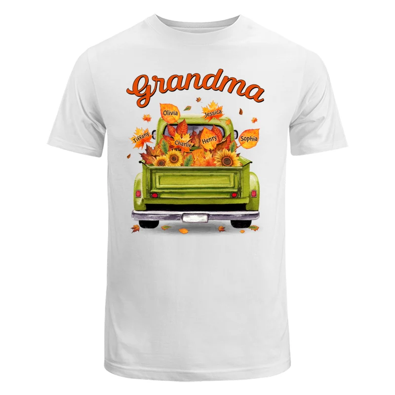 Grandma Mom Truck Leaves Fall Season Personalized Shirt - Image 5