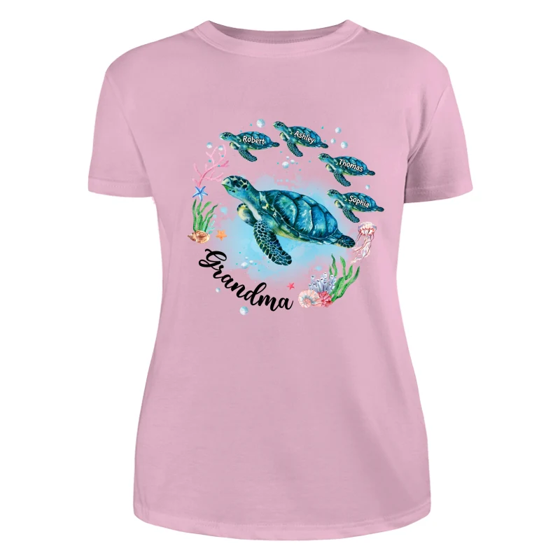 Grandma Mom Turtles Summer Personalized Shirt - Image 11